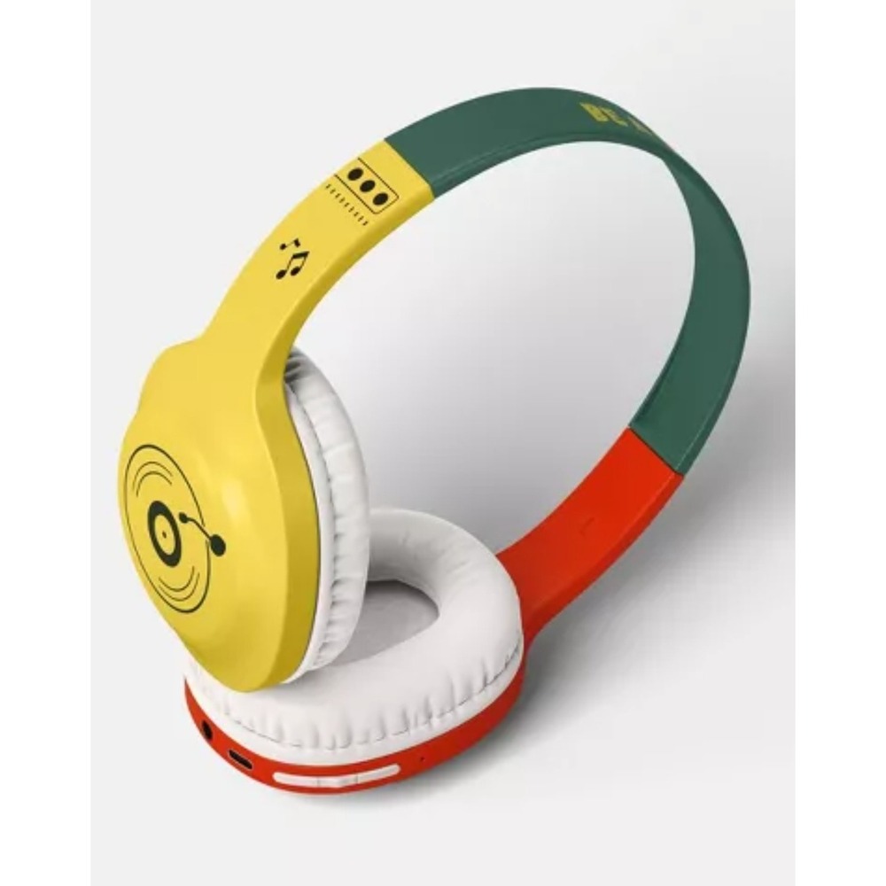 Heyday Wireless Over-Ear Headphones Yellow Red Bluetooth 5.4 40hr Battery New